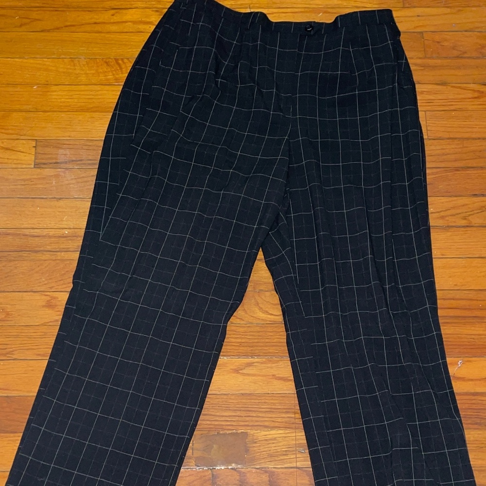 Black Plaid Slacks